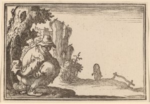 Contadino che defeca da Edouard Eckman after Jacques Callot