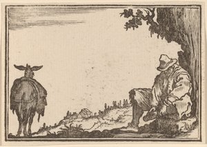Contadino che si toglie la scarpa da Edouard Eckman after Jacques Callot