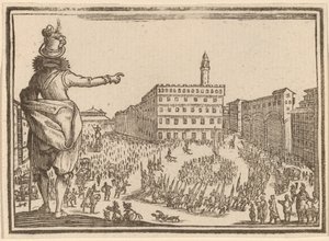 Piazza della Signoria, Firenze da Edouard Eckman after Jacques Callot