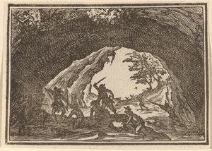 Soldati che Attaccano i Ladri da Edouard Eckman after Jacques Callot