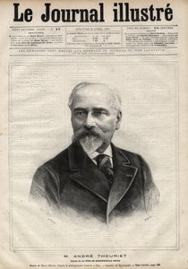 Ritratto di Andre Theuriet (1833-1907), romanziere, poeta e accademico francese - Incisione di Navellier in 