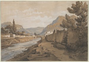 Il fiume Neuve alla fine della valle di Dardenne, 1800s da Edouard Jean Marie Hostein