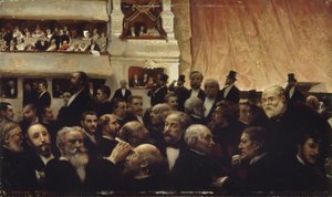 Intervallo di una prima alla Comédie-Française da Edouard Joseph Dantan