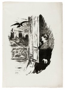 Alla finestra ("Qui aprii la persiana..."), da Il Corvo da Édouard Manet