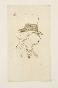 Baudelaire di profilo con un cappello, 1862