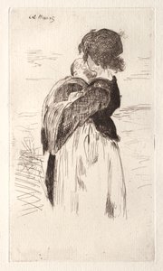 La bambina che tiene un bebè da Édouard Manet