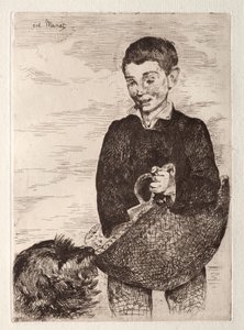 Il ragazzino con il cane, con la borsa da Édouard Manet