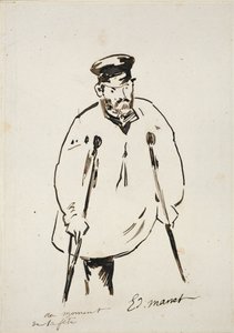 Uomo con stampelle, c1850-1880 da Édouard Manet