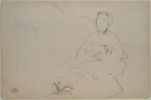 Schizzo di una donna seduta (foglio da un taccuino), circa 1864-1868 da Édouard Manet