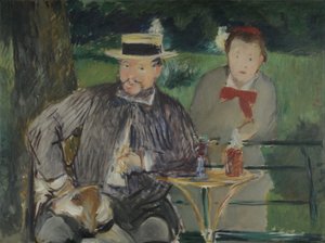 Ritratto di Ernest Hoschedé e sua figlia Marthe da Édouard Manet