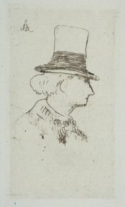 Ritratto di Charles Baudelaire di profilo da Édouard Manet
