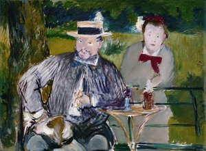 Ritratto di Ernest Hoschede e sua figlia Martha, c.1876 da Édouard Manet