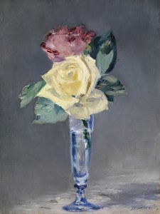 Rose in un Bicchiere di Champagne, c.1882 da Édouard Manet