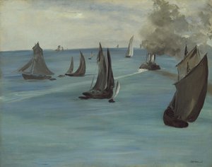 Battello a vapore che lascia Boulogne, 1864
