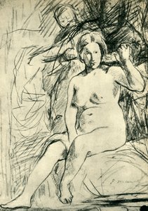 Studio di un Nudo Seduto La Toilette, 1858-1860