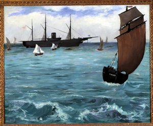 La nave americana Kearsarge a Boulogne sur mer da Édouard Manet