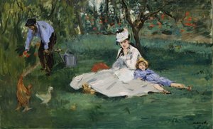 La famiglia Monet nel loro giardino ad Argenteuil