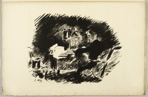 Sotto la lampada ("Una volta, in una notte cupa..."), da Il Corvo da Édouard Manet