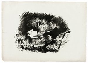 Sotto la lampada ("Once upon a midnight dreary..."), da Il corvo (Le Corbeau) da Édouard Manet