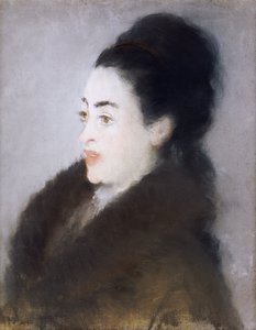 Donna in pelliccia di profilo, 1879