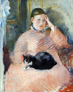 Donna con un gatto circa 1880-2, dell