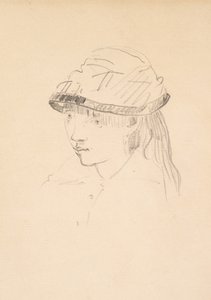 Giovane ragazza con cappello rotondo, 1878-79 (grafite su carta)