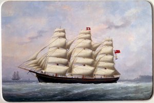 Il veliero William Lawrence. Acquerello di Edouard Adam (1847-1929) 1881. Parigi, Museo della Marina