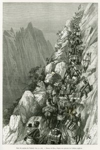 Nelle rocce di Ankori (incisione) da Edouard Riou