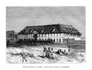 La Casa del Governatore, Caienna, Guyana Francese, Sud America, XIX secolo