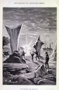 Il Sole di Mezzanotte in "I figli del capitano Grant" di Jules Verne da Edouard Riou