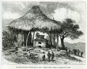Il forno per la cottura dello zucchero, a Panche (Colombia), disegno di Riou, per illustrare la storia dell