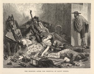Il mattino dopo la festa di San Firmino, New York 1875 (incisione) da Edouard Riou