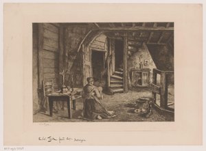 Interno di una soffitta da Edouard Tyck (signed by artist)