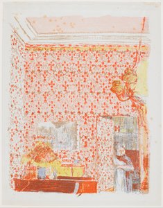 Interno con tende rosa I