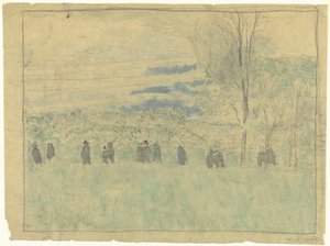 Paesaggio con passeggiatori: corteo funebre (?) da Edouard Vuillard