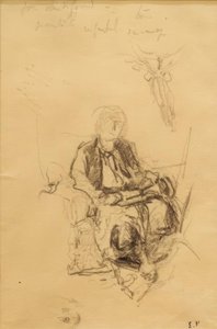 Madame Bénard seduta con studio disegnato del suo foulard da Edouard Vuillard