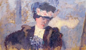 Madame Hessel con un Cappello decorato con Fiori da Edouard Vuillard