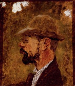 Ritratto del pittore Henri de Toulouse Lautrec di profilo da Edouard Vuillard