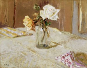 Rose in un vaso di vetro da Edouard Vuillard