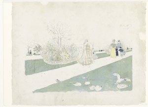 Passeggiatori nel parco delle Tuileries a Parigi da Edouard Vuillard