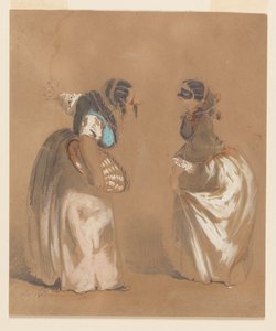 Due signore mascherate che si inchinano da Edouard de Beaumont