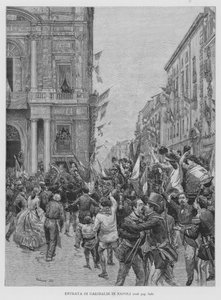 Entrata di Garibaldi a Napoli da Edouardo Matania