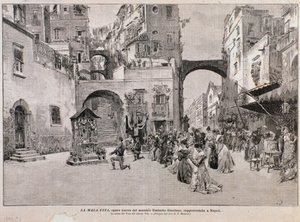 Rappresentazione del voto di Vito, da La mala vita, opera di Umberto Giordano (incisione)