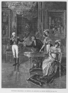 Vittorio Emanuele I si rifiuta di abolire la legge salica da Edouardo Matania