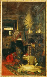 Il pittore Hans Makart nel suo studio ... (dipinto su tela) da Eduard Charlemont