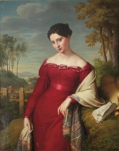 Ritratto di una giovane elegante signora da Eduard Friedrich Leybold