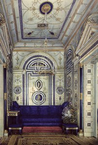 Lo Studio Blu nel Gran Palazzo a Tsarkoye Selo, prima del 1840 da Eduard Hau