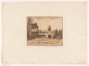Cascina con fienile e covoni di fieno da Eduard Karsen (signed by artist)