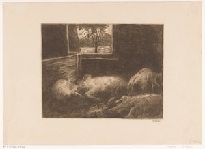 Maiali in una stalla da Eduard Karsen (signed by artist)