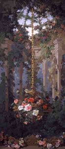 Il Giardino di Armida, design per carta da parati da Eduard Muller